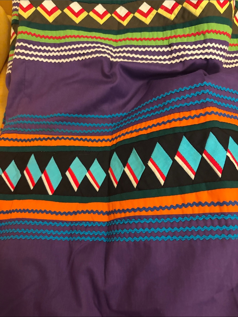 Vintage Native American Seminole Patchwork Skirt Handmade - Picture 14 of 15